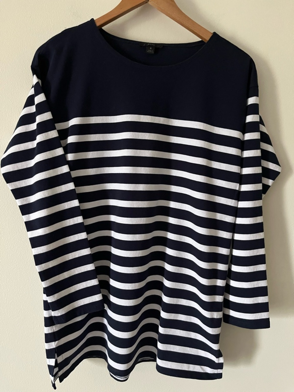J. Crew Navy and White Striped Tunic Top